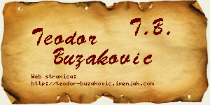 Teodor Buzaković vizit kartica
